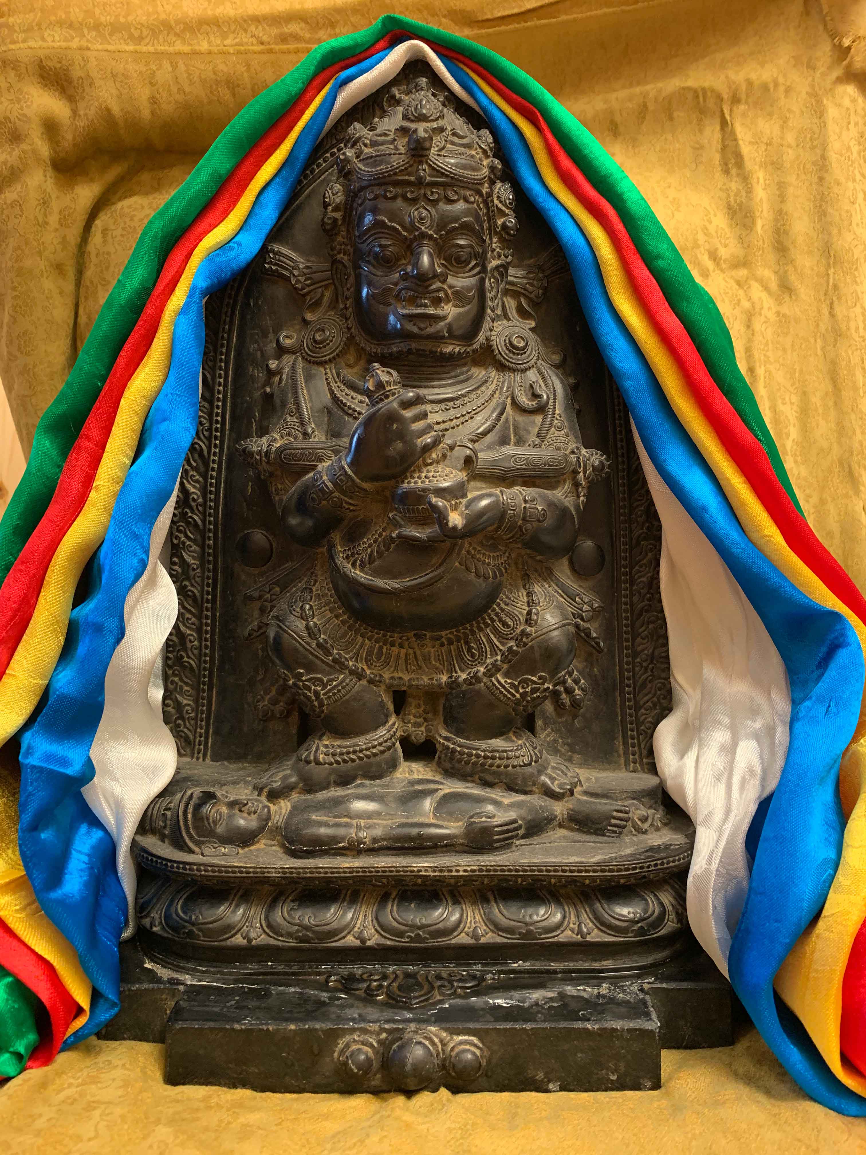 距今700余年黑檀化石雕刻大黑天玛哈嘎拉